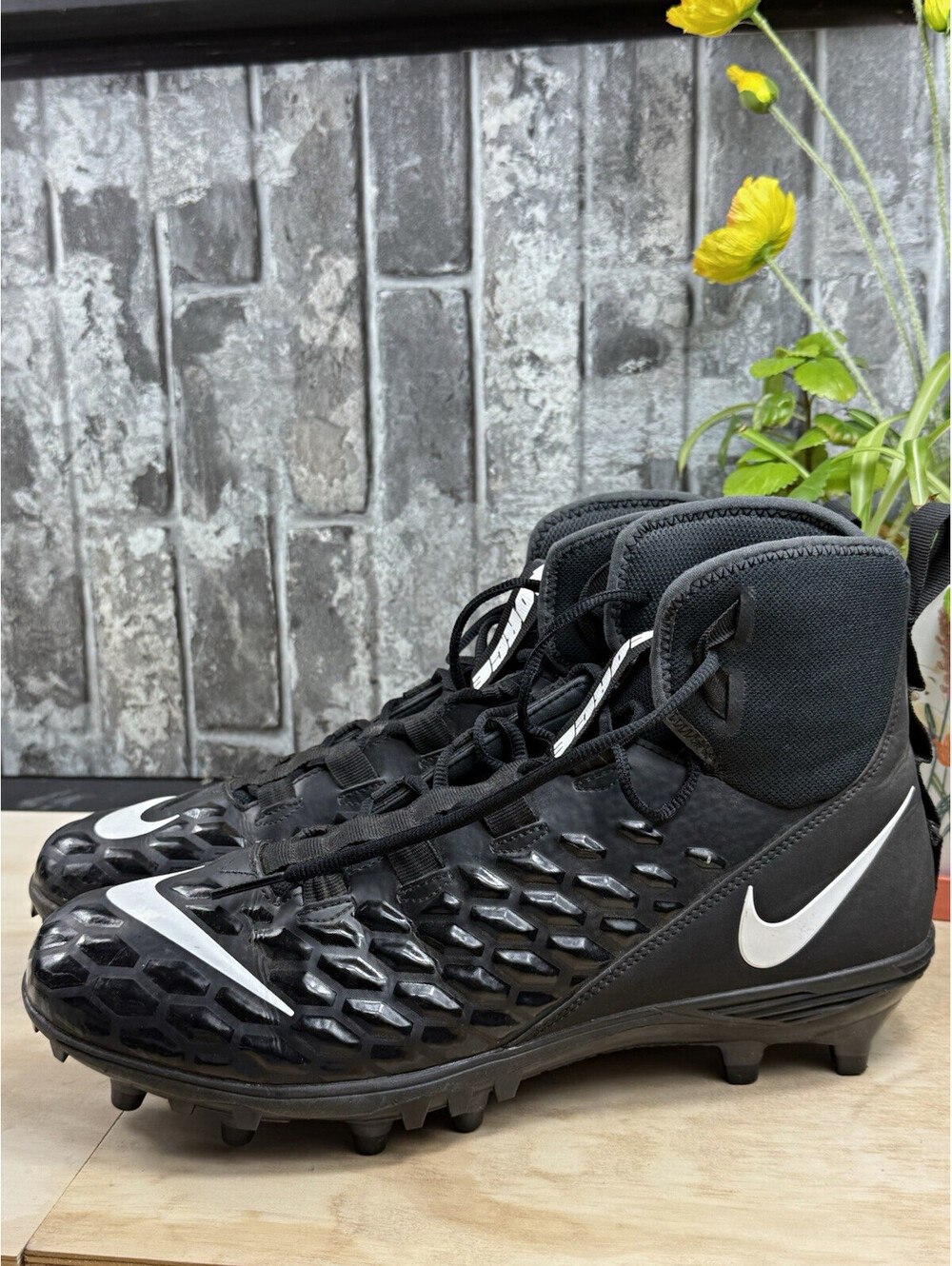Nike Force Savage Football Cleats Black/White Men's US 13 Medium AQ8155-001